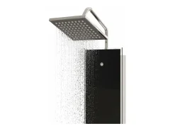 Painel de chuveiro com ducha torneira vidro aço inoxidável 130 cm preto 02_0003433