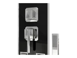 Painel de chuveiro com ducha torneira vidro aço inoxidável 130 cm preto 02_0003433