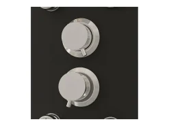 Painel de chuveiro com ducha torneira vidro aço inoxidável 130 cm preto 02_0003437