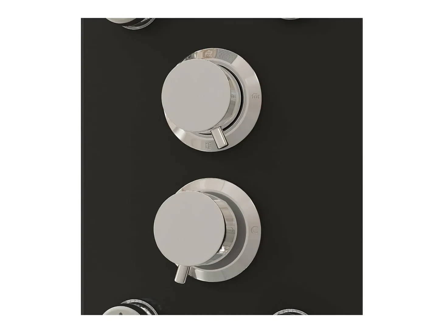 Painel de chuveiro com ducha torneira vidro aço inoxidável 130 cm preto 02_0003437