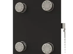 Painel de chuveiro com ducha torneira vidro aço inoxidável 130 cm preto 02_0003437