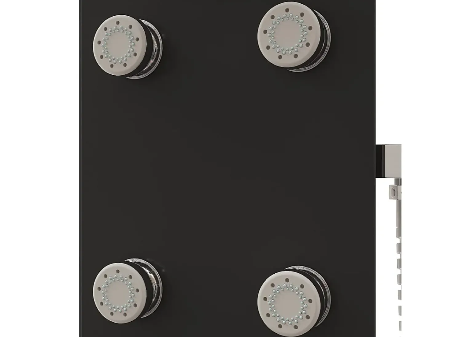 Painel de chuveiro com ducha torneira vidro aço inoxidável 130 cm preto 02_0003437