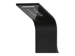 Painel de chuveiro com ducha torneira vidro aço inoxidável 130 cm preto 02_0003431