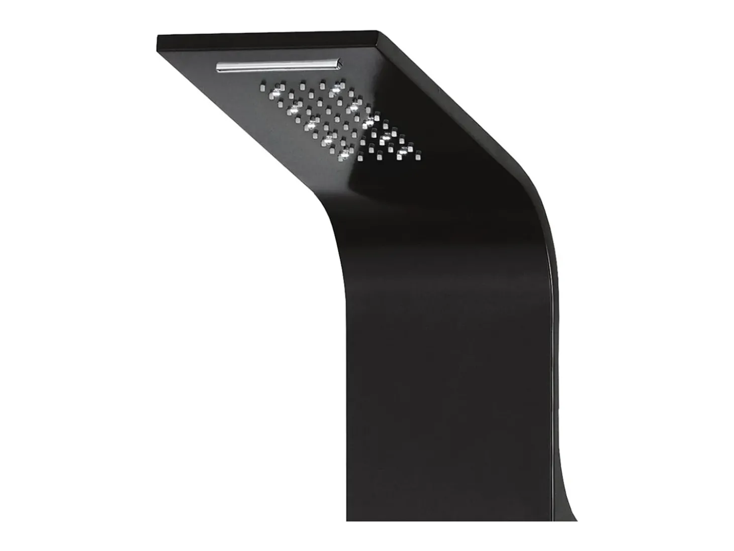 Painel de chuveiro com ducha torneira vidro aço inoxidável 130 cm preto 02_0003431