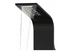 Painel de chuveiro com ducha torneira vidro aço inoxidável 130 cm preto 02_0003431
