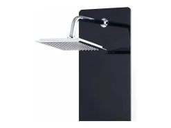 Painel de chuveiro com ducha torneira vidro aço inoxidável 130 cm preto 02_0003435