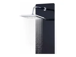 Painel de chuveiro com ducha torneira vidro aço inoxidável 130 cm preto 02_0003435