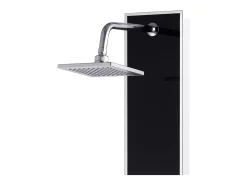Painel de chuveiro com ducha torneira vidro aço inoxidável 120 cm preto 02_0003432