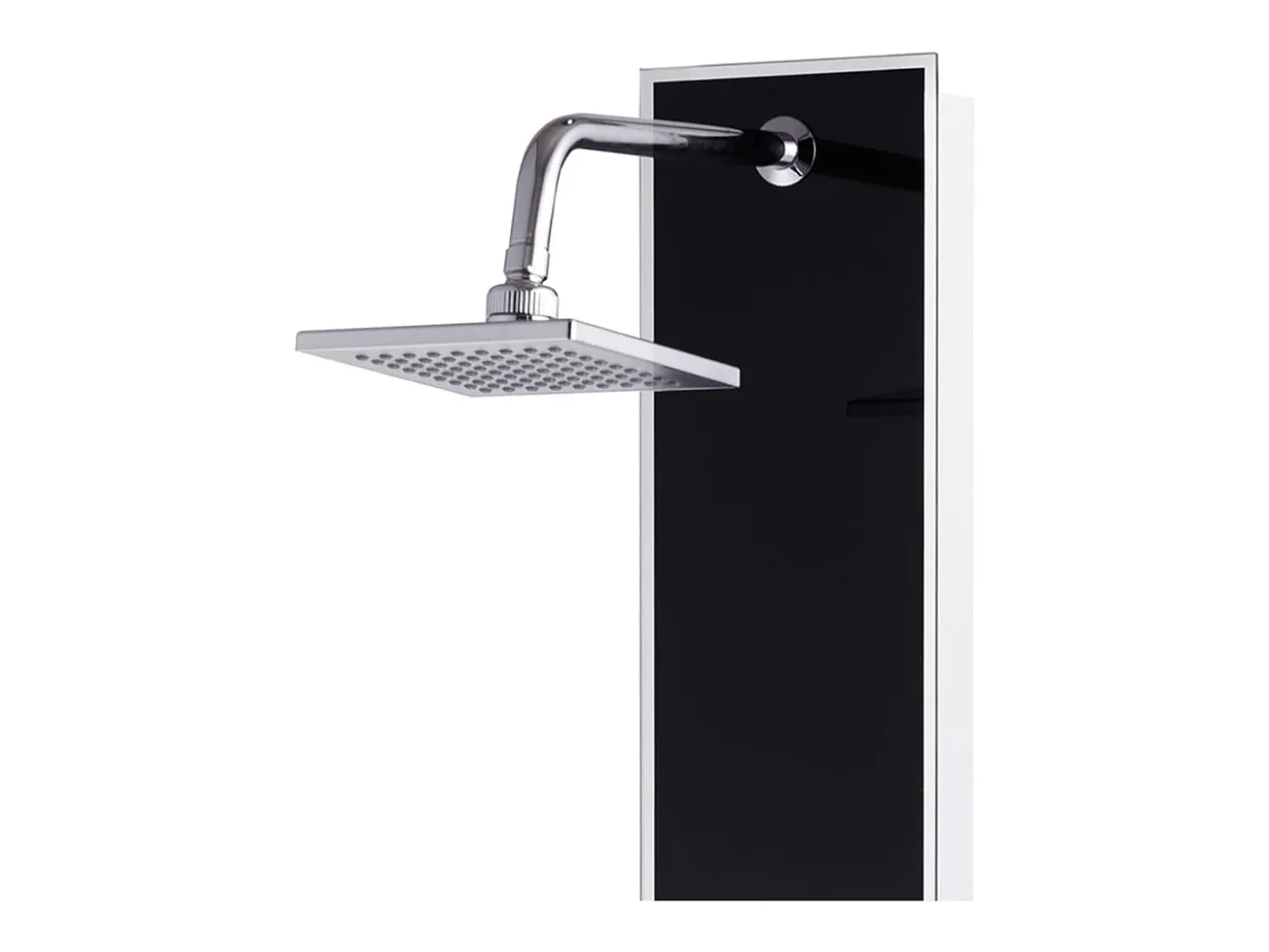 Painel de chuveiro com ducha torneira vidro aço inoxidável 120 cm preto 02_0003432