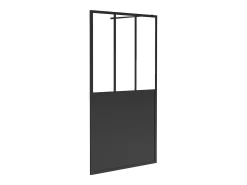 Painel de duche à italiana preto mate estilo atelier 140 x 200 cm URBANIK
