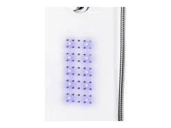Painel de duche com chuveiro e torneira alumínio 130 cm branco 02_0003430