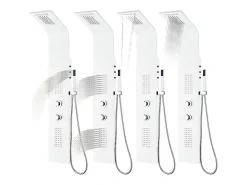 Painel de duche com chuveiro e torneira alumínio 130 cm branco 02_0003430