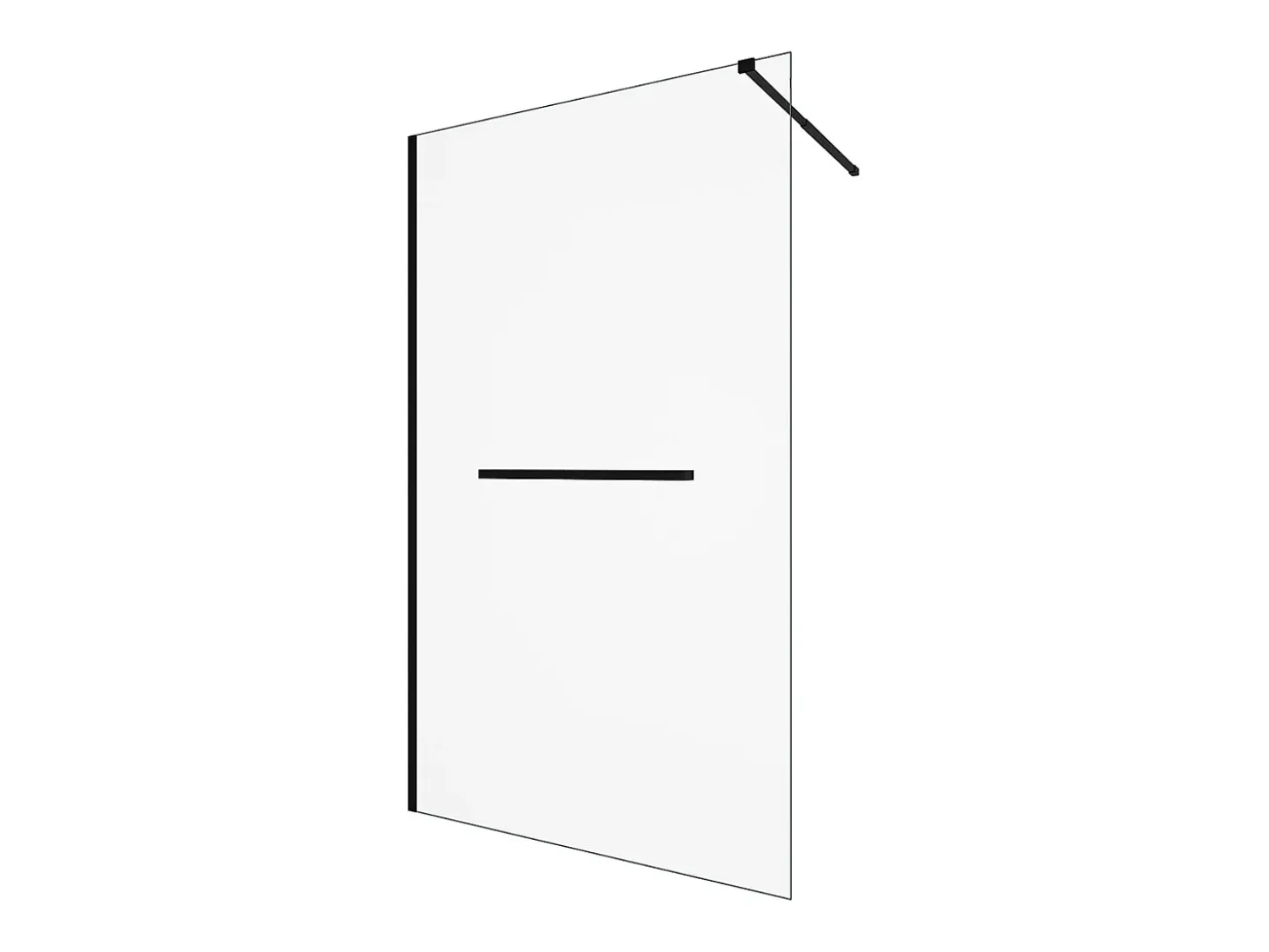 Painel de duche estilo italiano com toalheiro 120 x 200 cm preto mate - KRISTEN
