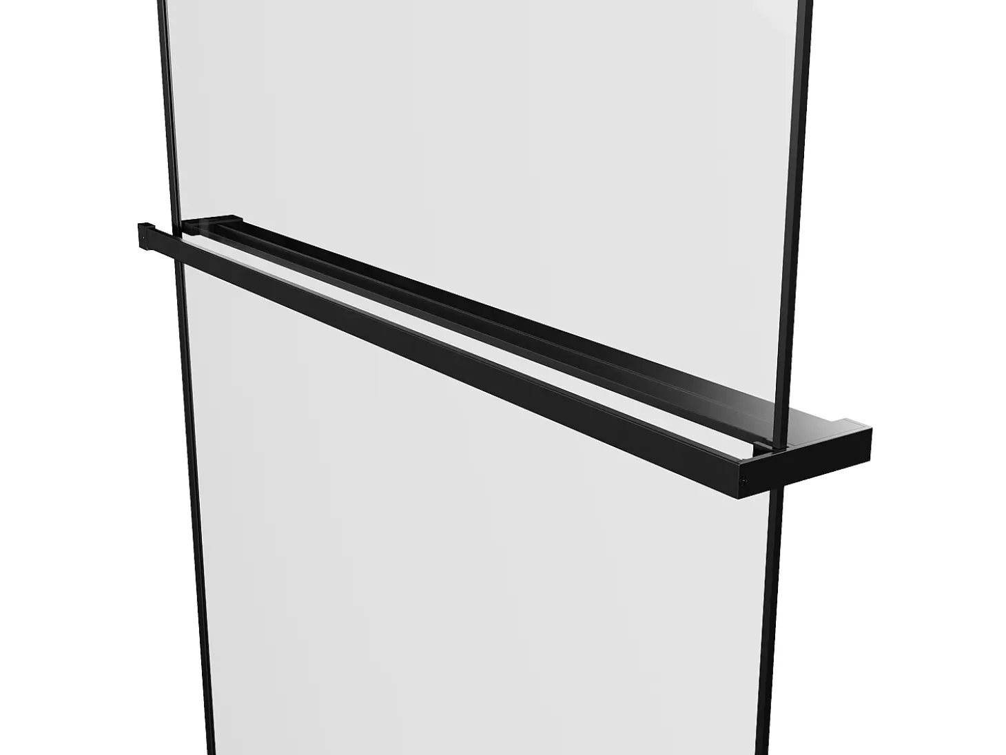 Painel de duche estilo italiano, toalheiro e prateleira 140 x 200 cm preto - BONPERO