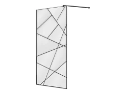 Painel de duche estilo italiano serigrafado preto fosco 120x200 cm - TRISEO