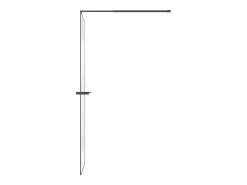 Painel de duche estilo italiano, toalheiro e prateleira 120 x 200 cm preto - BONPERO