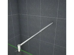 Painel de duche Fixo 1 folha Vidro Anti-calcário 8mm 157x200cm com Duas barras ajustáveis 70-120cm-AICA
