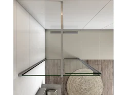 Painel de duche Fixo 2 folhas com Dobradiça Painel fixo+giratório Vidro Anti-calcário 8mm com Barra Fixa 140cm Perfil cromado ([98-100]+40)x200cm-AICA