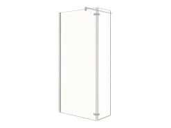 Painel de duche Fixo 2 folhas com Dobradiça Painel fixo+giratório Vidro Anti-calcário 8mm com Barra Fixa 140cm Perfil cromado ([98-100]+40)x200cm-AICA