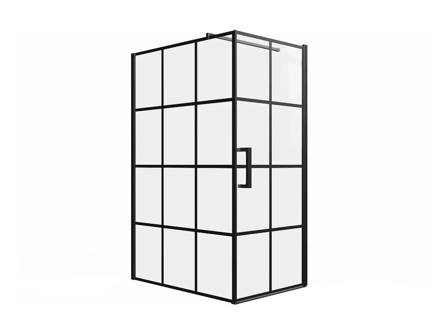Painel de duche fixo com porta giratória serigrafada preto fosco 120x190 cm CAPARICA
