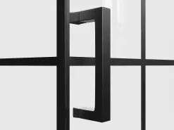 Painel de duche fixo com porta giratória serigrafada preto fosco 120x190 cm CAPARICA