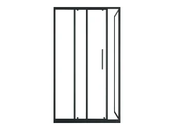 Painel de duche fixo com porta de correr preto fosco 140 x 80 x 195 cm TORONI