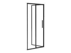 Painel de duche fixo com porta de correr preto fosco 140 x 80 x 195 cm TORONI