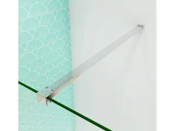 Painel de duche Fixo Vidro temperado de 8 mm com Tratamento anticalcário com uma Barra Fixa de 90cm Perfil cromado (88-90)x190cm-AICA