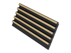 Painel de parede 3D, pacote de 2,83 m², preto e dourado, conjunto de 8 peças, CLINTON