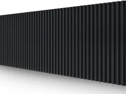 Painel de parede 3D, pacote de 2,83 m², preto, conjunto de 8 peças, CLINTON