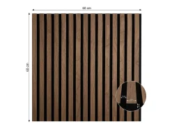 Painel de parede 60x60x2,5 cm Castanho