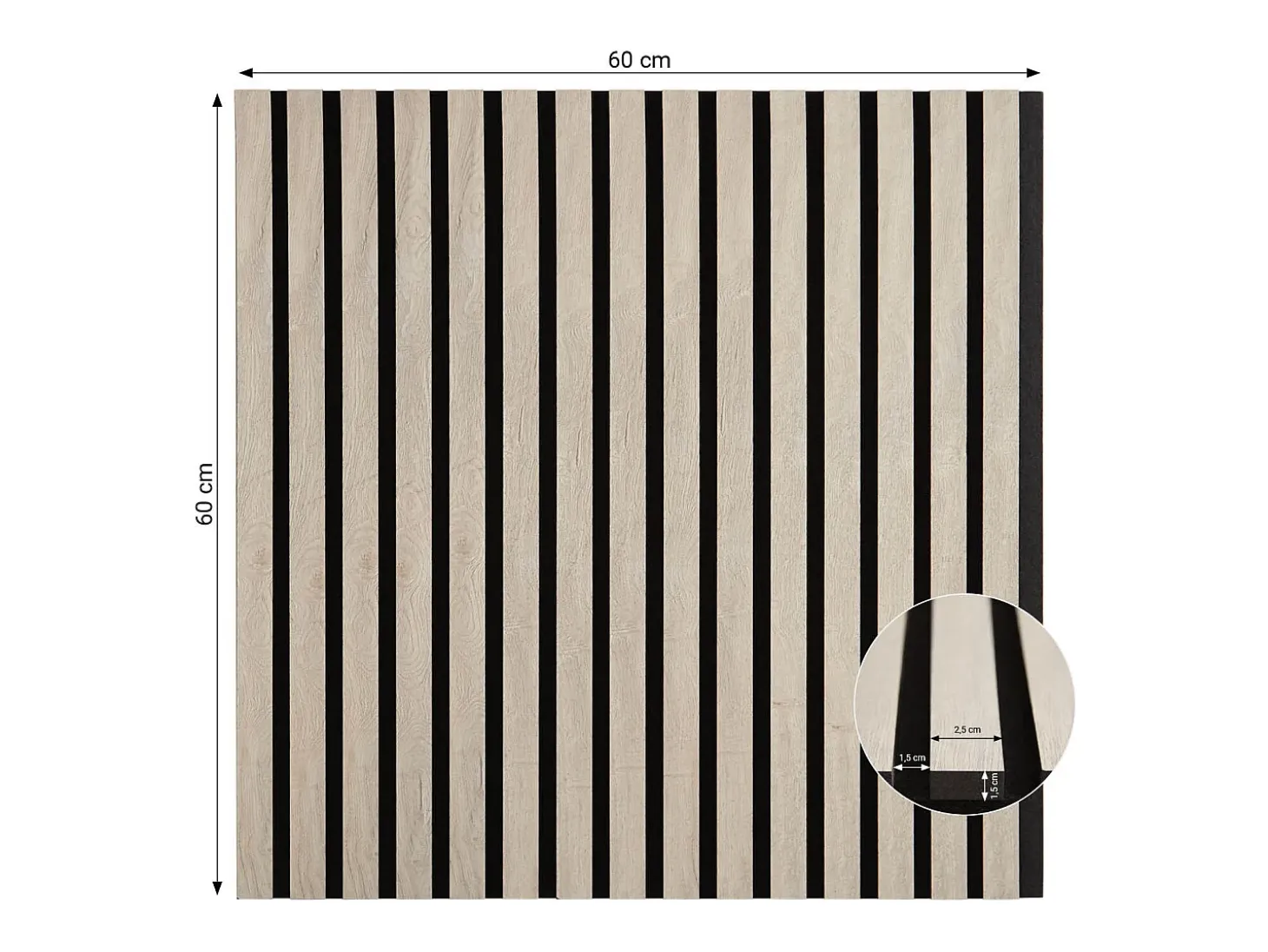 Painel de parede 60x60x2,5 cm cinza