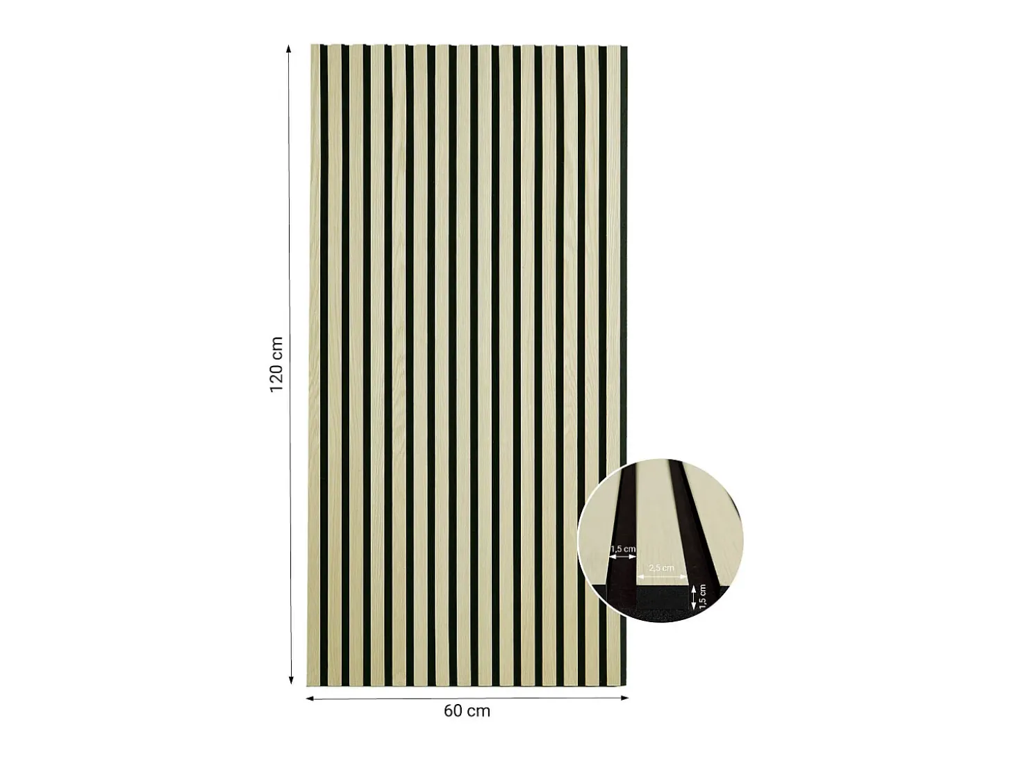 Painel de parede 60x120x2,5 cm creme