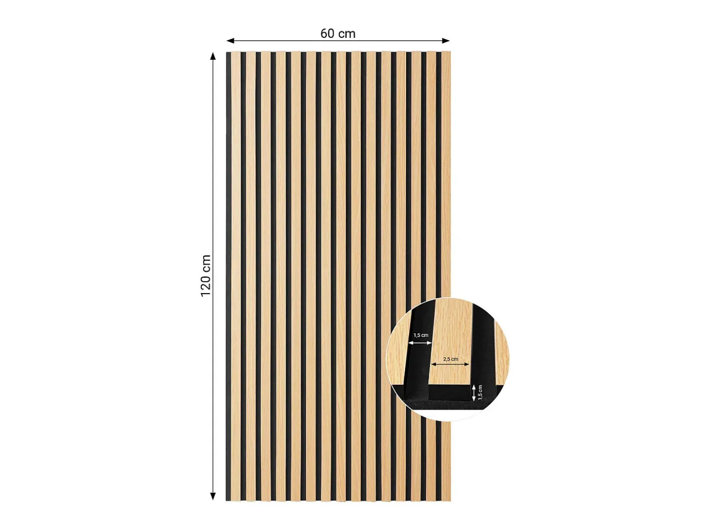Painel de parede 60x120x2,5 cm Natural