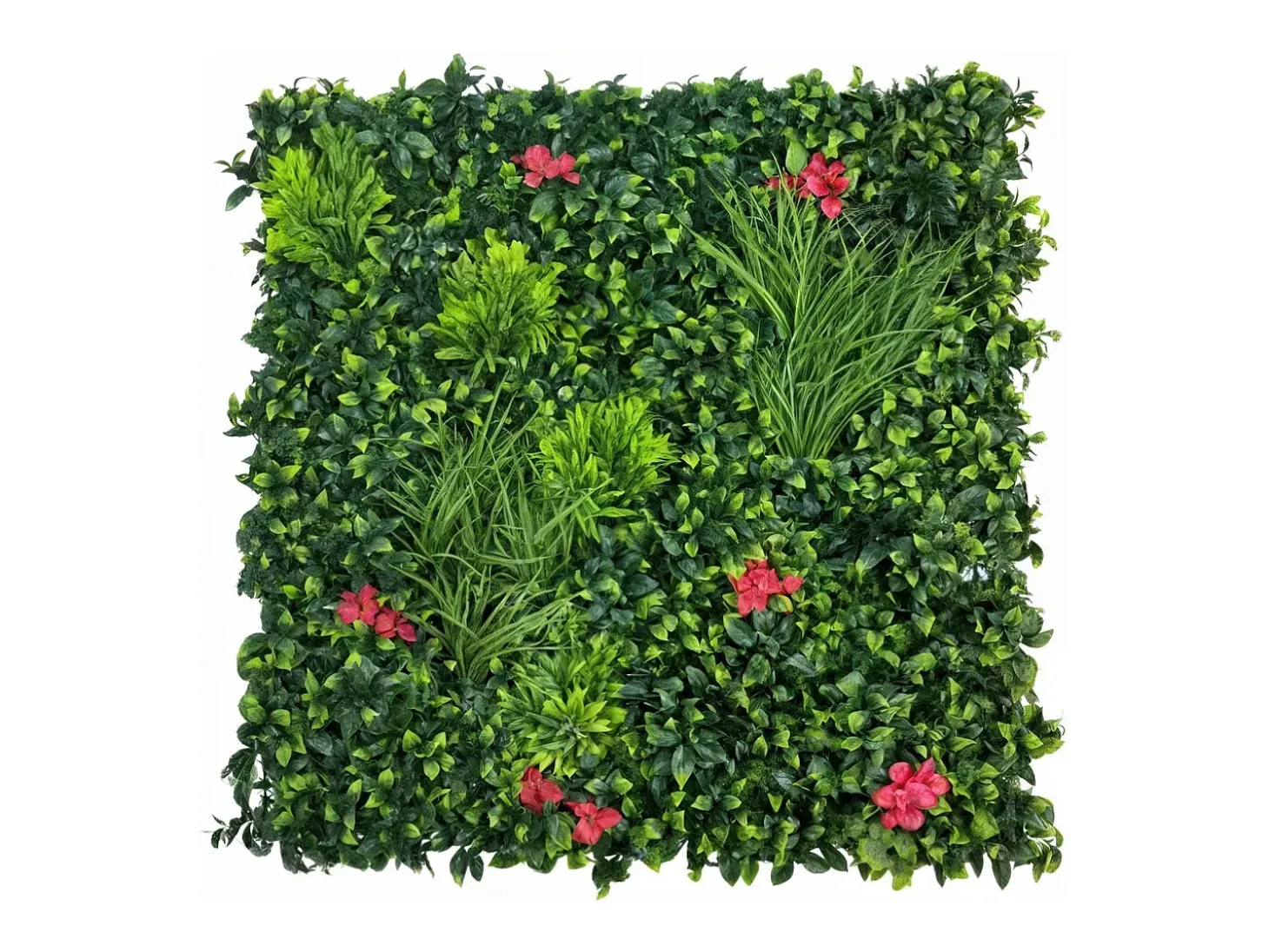 Painel de relva - "Vertical Villa" - Conjunto de 4 - 1,00 x 1,00 m - Verde