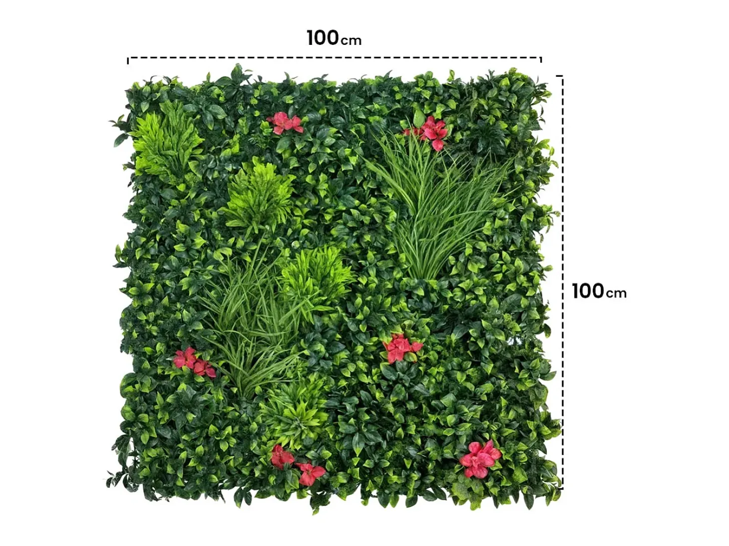 Painel de relva - "Vertical Villa" - Conjunto de 4 - 1,00 x 1,00 m - Verde