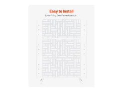 Painel Decorativo para Exteriores, SucceBuy Rede de Privacidade Metálica, 120 x 193 cm, Painéis de Privacidade para Exteriores, Branco