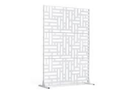 Painel Decorativo para Exteriores, SucceBuy Rede de Privacidade Metálica, 120 x 193 cm, Painéis de Privacidade para Exteriores, Branco