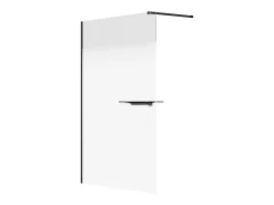 Painel estilo italiano com toalheiro e prateleiras 140x200 cm preto fosco - POMARO