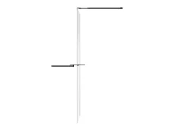 Painel estilo italiano com toalheiro e prateleiras 120x200 cm preto fosco - POMARO