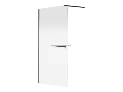 Painel estilo italiano com toalheiro e prateleiras 120x200 cm preto fosco - POMARO