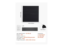 Painel Mural de Lamas SucceBuy, 122 x 122 cm, Lamas de Garagem em PVC Preto, Design Modular