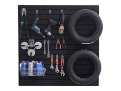 Painel Mural de Lamas SucceBuy, 122 x 122 cm, Lamas de Garagem em PVC Preto, Design Modular