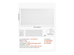 Painel Mural de Lamas SucceBuy, 244 x 122 cm, Lamas de Garagem em PVC Branco, com Acessórios de Instalação