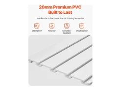 Painel Mural de Lamas SucceBuy, 244 x 122 cm, Lamas de Garagem em PVC Branco, com Acessórios de Instalação