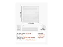 Painel Mural de Lamas SucceBuy, 122 x 122 cm, Lamas de Garagem em PVC Branco, Design Modular