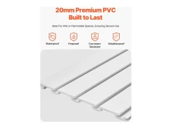 Painel Mural de Lamas SucceBuy, 122 x 122 cm, Lamas de Garagem em PVC Branco, Design Modular