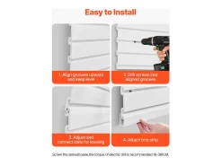 Painel Mural de Lamas SucceBuy, 122 x 122 cm, Lamas de Garagem em PVC Branco, Design Modular