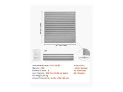 Painel Mural de Lamas SucceBuy, 122 x 122 cm, Lamas de Garagem em PVC Cinza, Design Modular