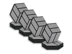 Painéis Acústicos de Parede 30x26 cm Cinza Hexágono Colmeia Conjunto 16 Peças 3D